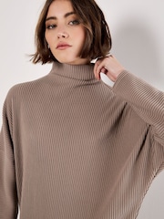 Apricot Grey Thick Rib Cocoon Dress - Image 3 of 4
