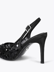 Carvela Black Positano Sequin Slingback Shoes - Image 4 of 5