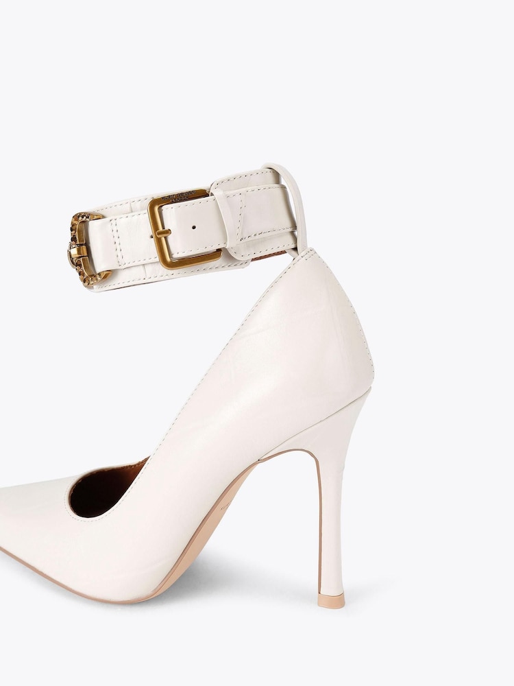 Kurt Geiger London Cream Mansion Ankle Strap Court Shoes - Image 2 of 4 Kurt Geiger London Cream Mansion Ankle Strap Court Shoes - Image 2 of 4