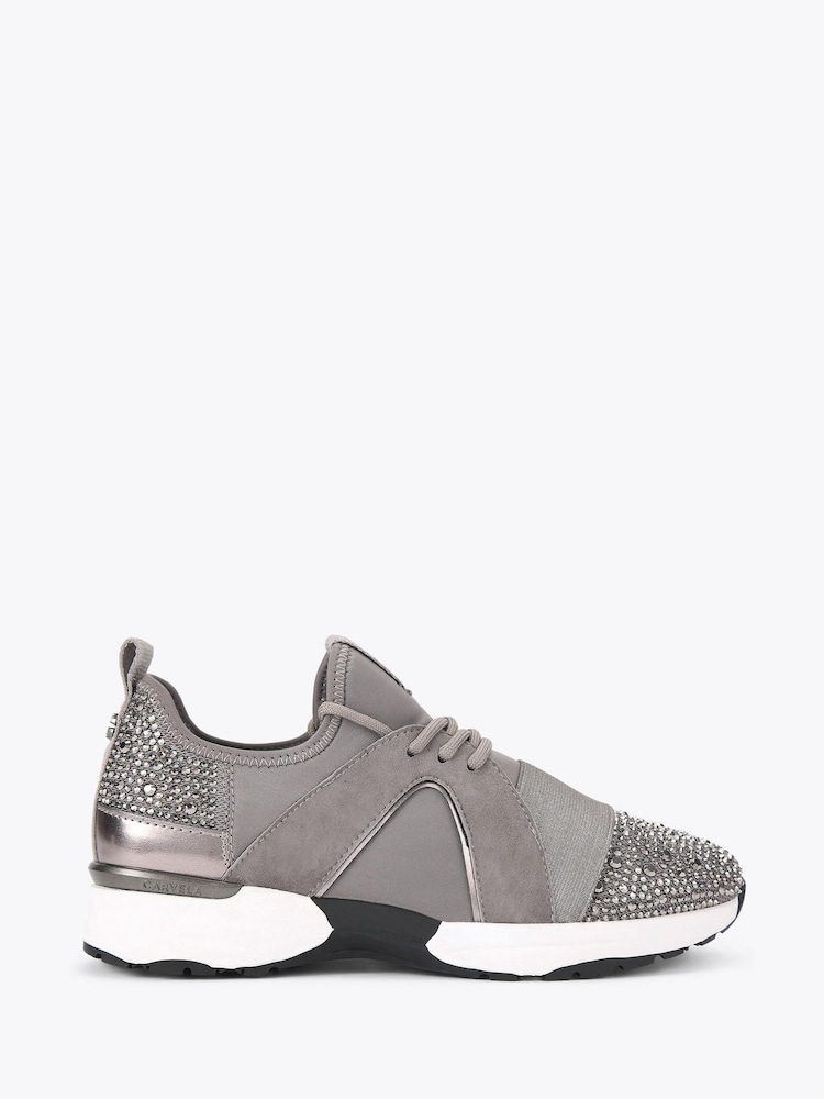 Carvela Metallic Elastic Trainers - Image 2 of 5