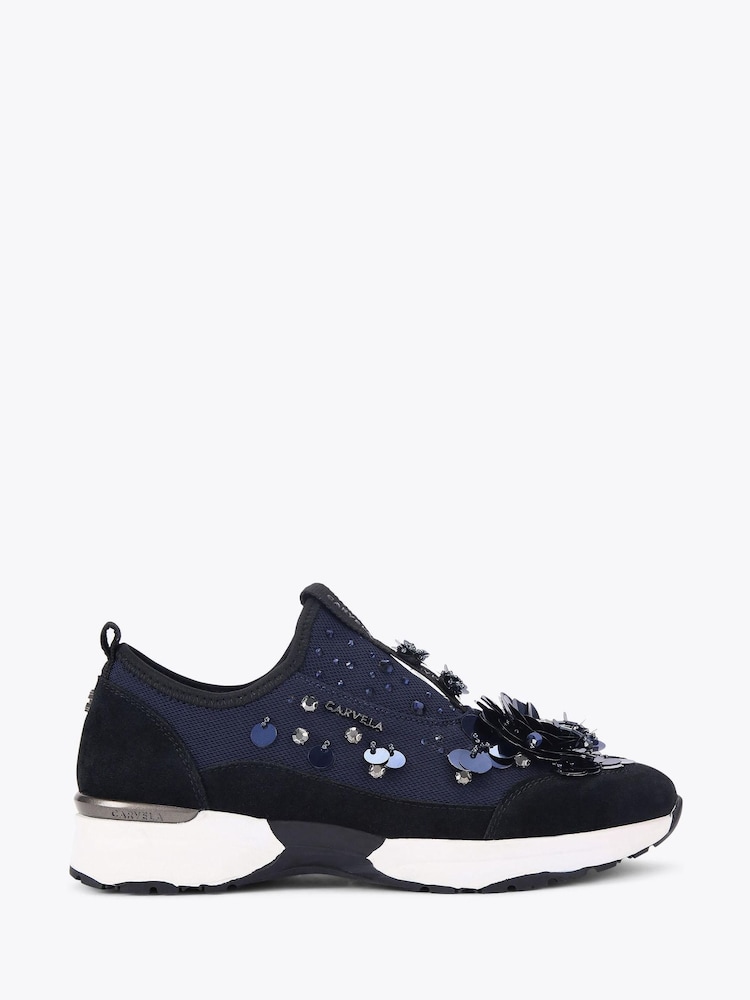 Carvela Blue Flower Trainers - Image 2 of 5