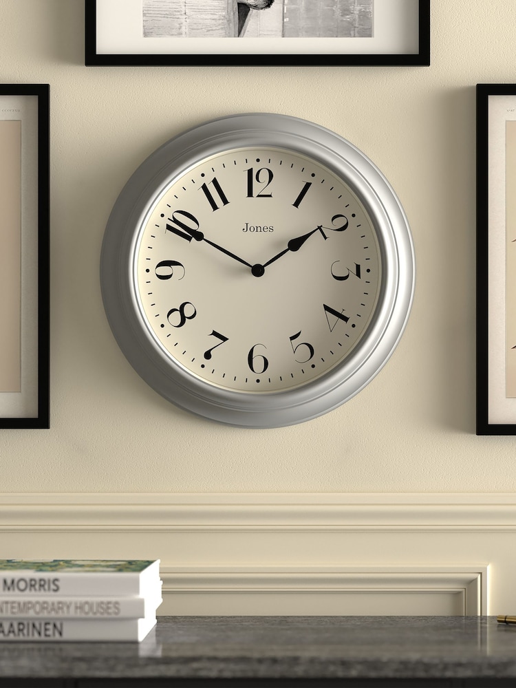 Jones Clocks Posh Grey Fenchurch Wall Clock 40cm - Image 1 of 4
