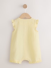 Yellow Baby Short Leg Muslin Romper (0mths-3yrs) - Image 2 of 5