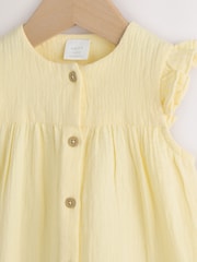 Yellow Baby Short Leg Muslin Romper (0mths-3yrs) - Image 3 of 5