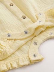 Yellow Baby Short Leg Muslin Romper (0mths-3yrs) - Image 4 of 5