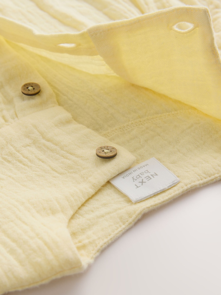 Yellow Baby Short Leg Muslin Romper (0mths-3yrs) - Image 5 of 5