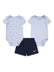 Nike Blue Baby Essential Stripe Swooshfetti 3 Piece Set - Image 1 of 5