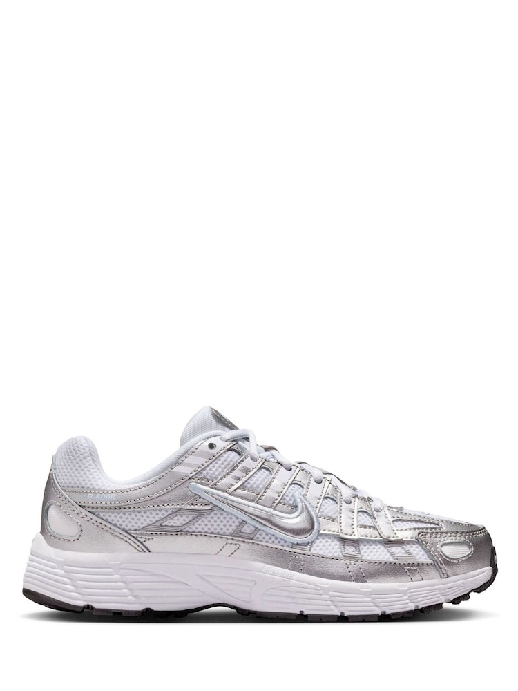 Nike White/Silver Youth P6000 Trainers - Image 1 of 7