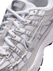 Nike White/Silver Youth P6000 Trainers - Image 6 of 7