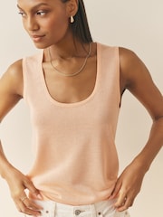 Nothing Ordinary Peach Pink Viscose Compact Knit Vest - Image 5 of 5