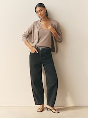 Nothing Ordinary Sand Viscose Compact Knit Cardigan - Image 2 of 5