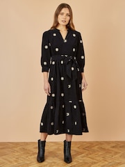Yumi Cosmic Embroidery Cord Midi Shirt Dress - Imagem 2 de 4