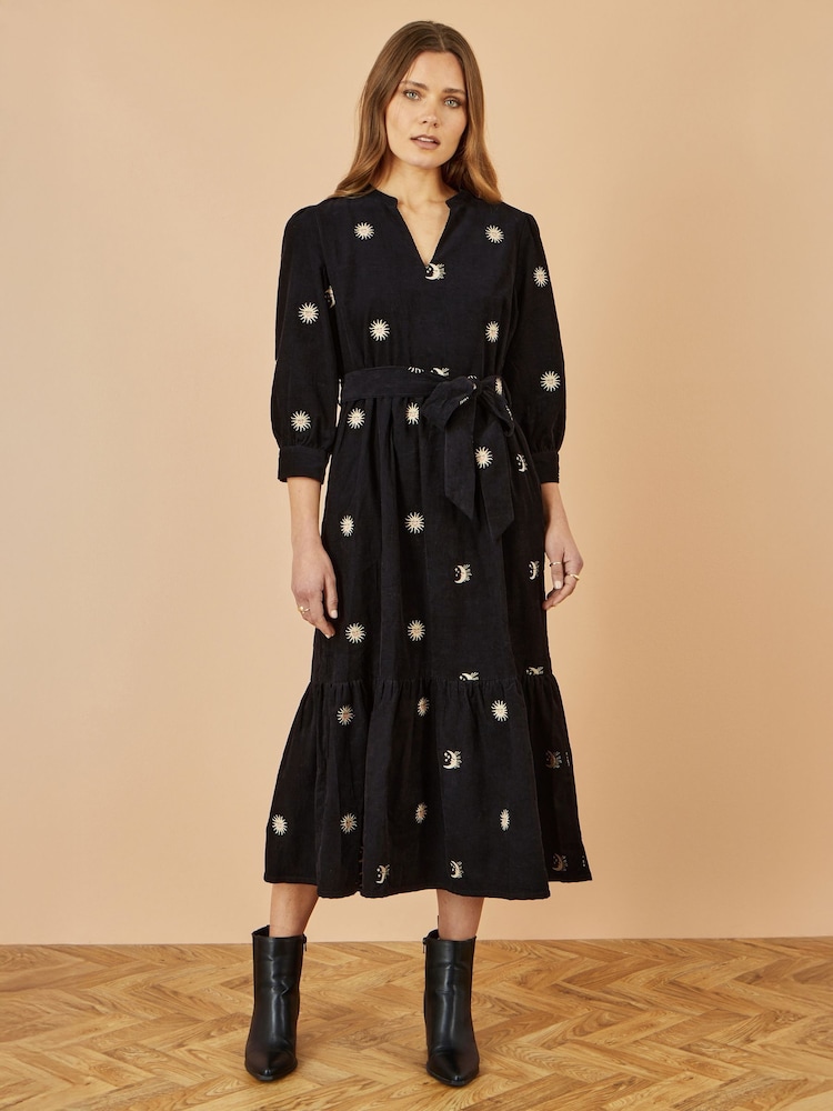 Yumi Cosmic Embroidery Cord Midi Shirt Dress - Imagem 2 de 4