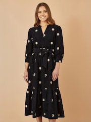 Yumi Cosmic Embroidery Cord Midi Shirt Dress - Imagem 4 de 4