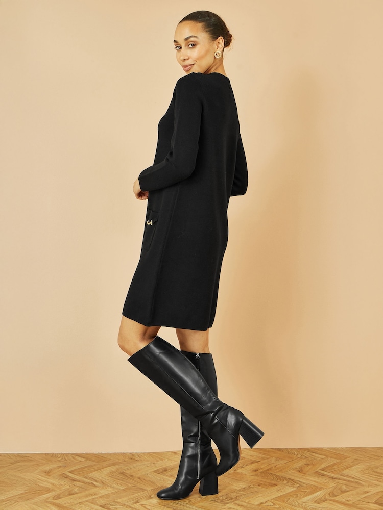 Yumi Women's Tunic Sweater Dress - Black