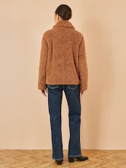 rjava - Yumi Short Teddy Bear Jacket - Slika 3 iz 5