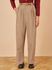 Yumi Brown Check Wide Leg Trousers - Image 2 of 3