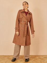 Yumi Faux Suede Trench Coat - Imagem 1 de 5