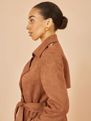 Yumi Faux Suede Trench Coat - Imagem 5 de 5