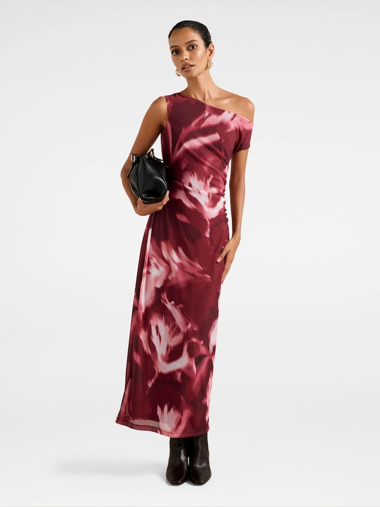 Forever New Red Gisella Petite Mesh Midi Dress - Image 1 of 4
