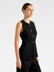 Forever New Black Hendrix Long Waistcoat - Image 4 of 5