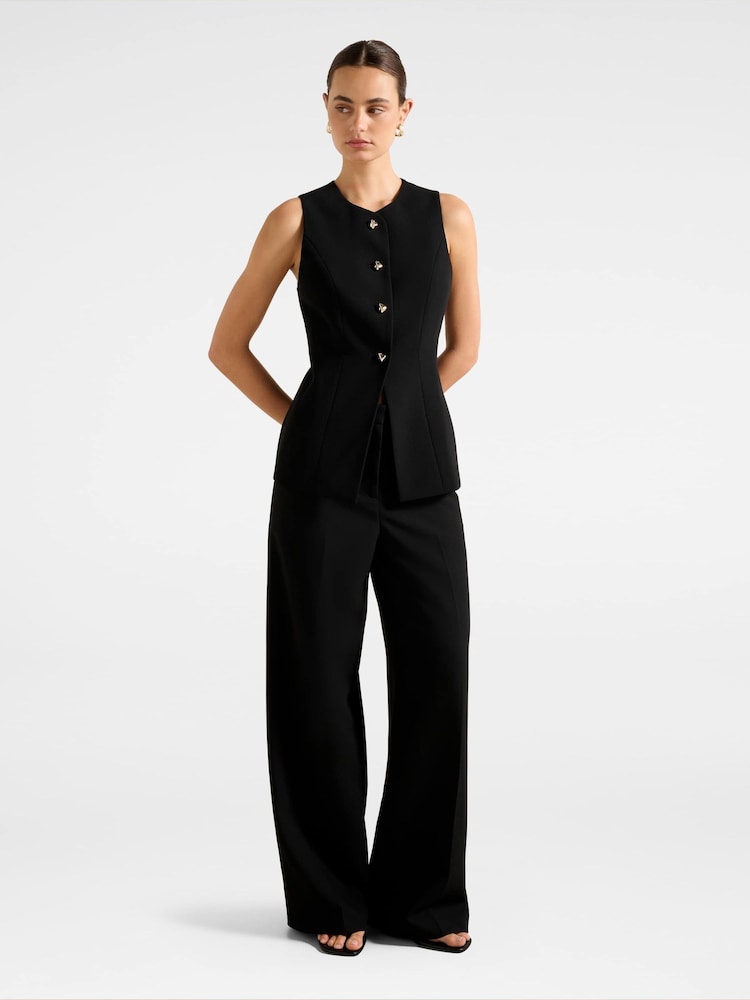 Forever New Black Hendrix Long Waistcoat - Image 5 of 5