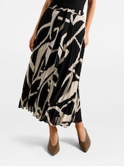 Forever New Black Elsie Belted Pleated Skirt - Image 1 of 5