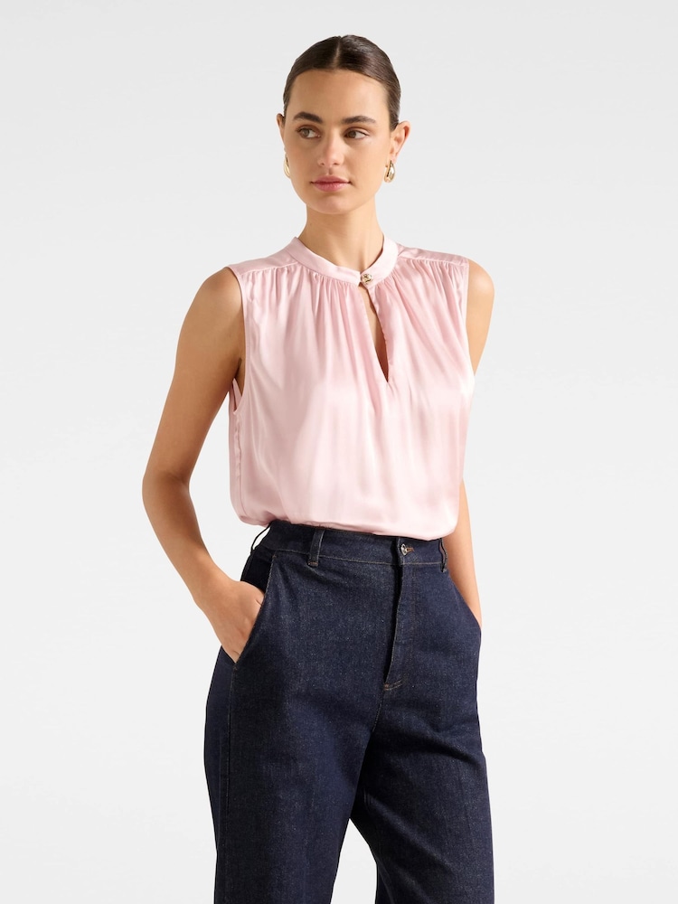Forever New Pink Kourtney Sleeveless Blouse - Image 1 of 5 Forever New Pink Kourtney Sleeveless Blouse - Image 1 of 5