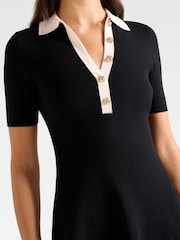 Forever New Black Phoebe Short Sleeves Trim Mini Dress - Image 3 of 5