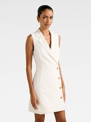 Forever New White Eddie Petite Blazer Mini Dress - Image 4 of 5