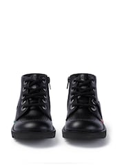Kickers Black Junior Unisex Kick Hi Zip Leather Shoes - Image 3 of 5