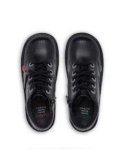 Kickers Black Junior Unisex Kick Hi Zip Leather Shoes - Image 5 of 5