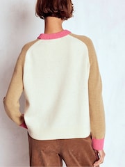 Boden Cream Marion Merino Jumper - Image 3 of 6