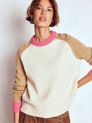 Boden Cream Marion Merino Jumper - Image 4 of 6