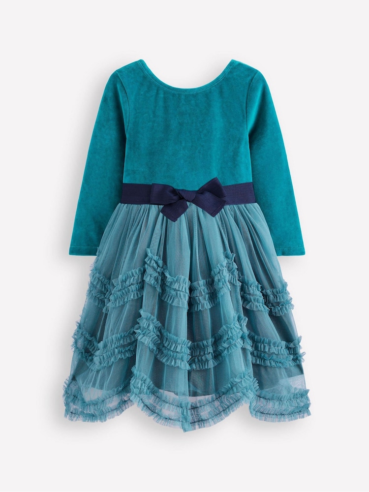 Boden Blue Velour Tulle Ballet Dress - Image 2 of 3 Boden Blue Velour Tulle Ballet Dress - Image 2 of 3