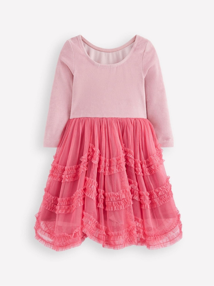 Boden Pink Velour Tulle Ballet Dress - Image 1 of 3 Boden Pink Velour Tulle Ballet Dress - Image 1 of 3