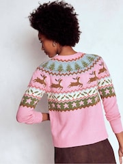 Boden Pink Edie Fair Isle Cardigan - Image 3 of 7