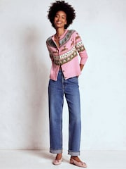 Boden Pink Edie Fair Isle Cardigan - Image 5 of 7