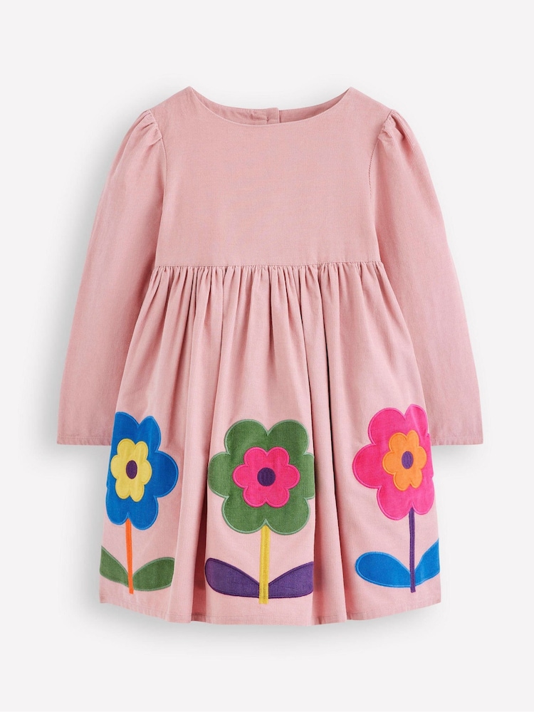 Boden Pink Corduroy Appliqué Dress - Image 1 of 3