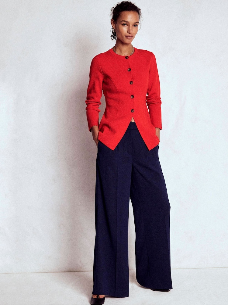 Boden Red Joanna Fitted Knitted Jacket - Image 1 of 7 Boden Red Joanna Fitted Knitted Jacket - Image 1 of 7