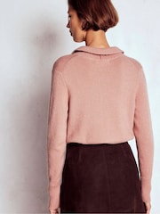 Boden Pink Collared Tie Front Cardigan - Image 2 of 6