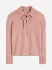 Boden Pink Collared Tie Front Cardigan - Image 5 of 6