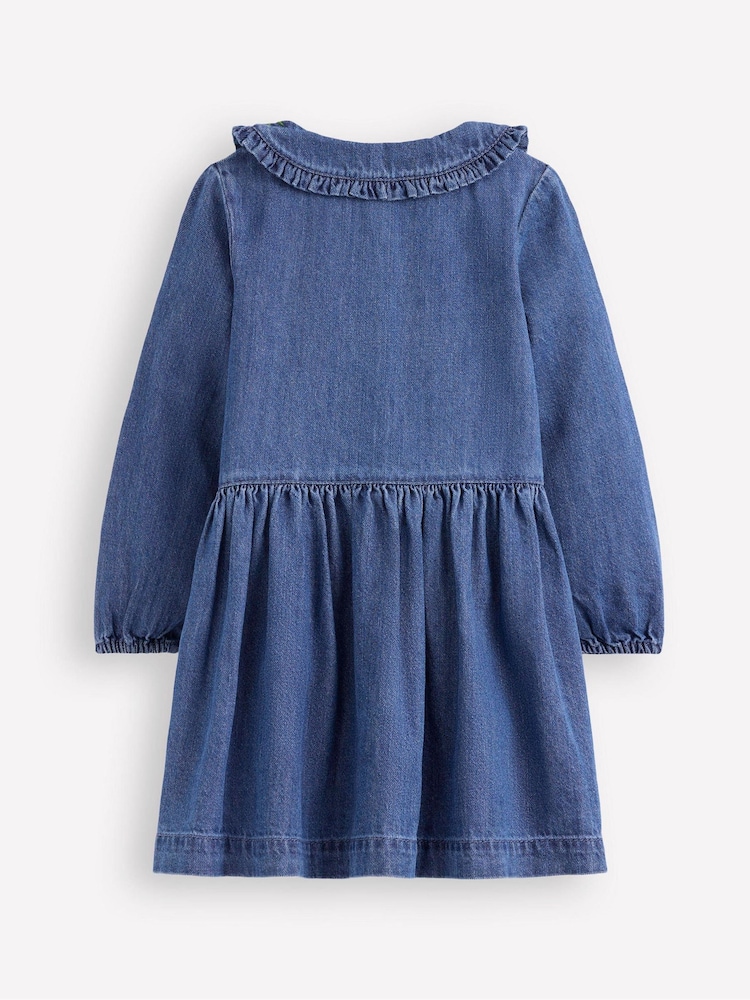 Boden Blue Denim Embroidered Collar Dress - Image 2 of 3