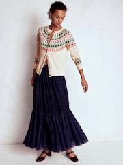Boden Cream Edie Fair Isle Cardigan - Image 5 of 7