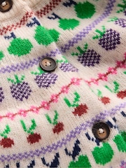 Boden Cream Edie Fair Isle Cardigan - Image 7 of 7