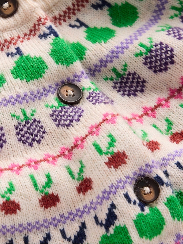 Boden Cream Edie Fair Isle Cardigan - Image 7 of 7