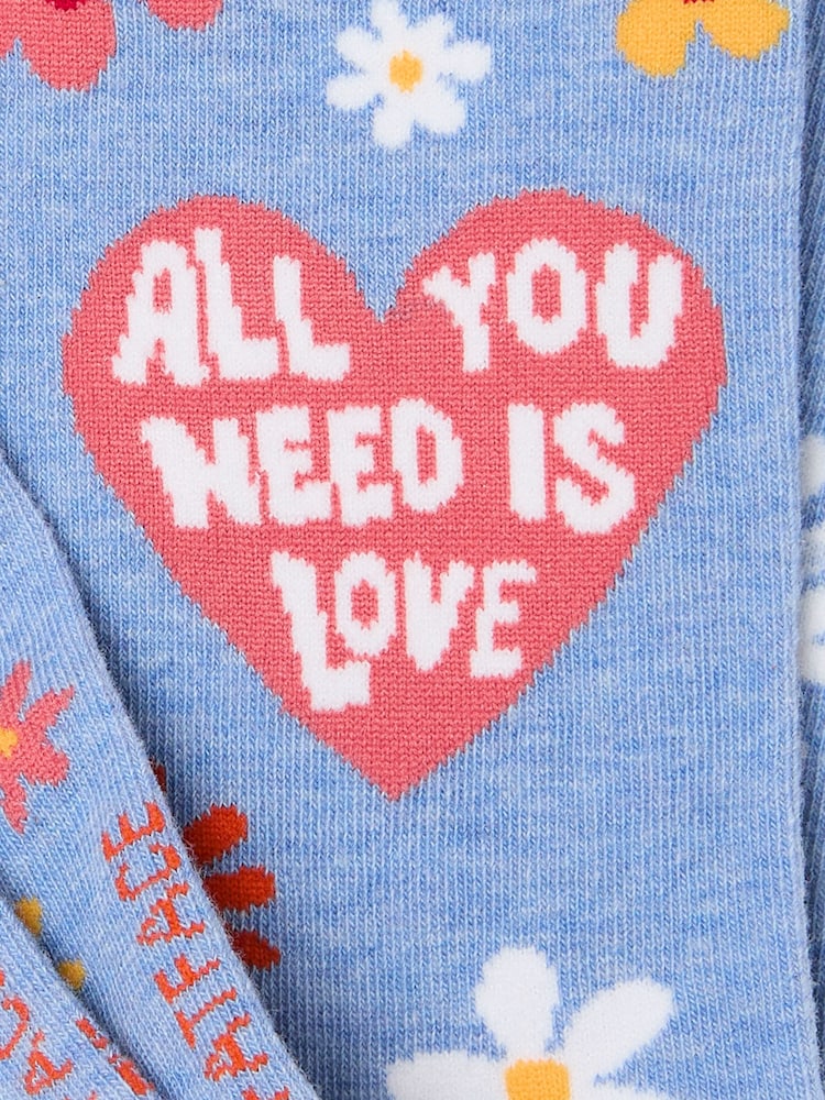 FatFace Pink The Beatles All You Need Is Love Socks - Image 2 of 2 FatFace Pink The Beatles All You Need Is Love Socks - Image 2 of 2