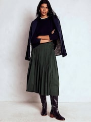 Boden Green Josephine Kilt Midi Skirt - Image 1 of 6