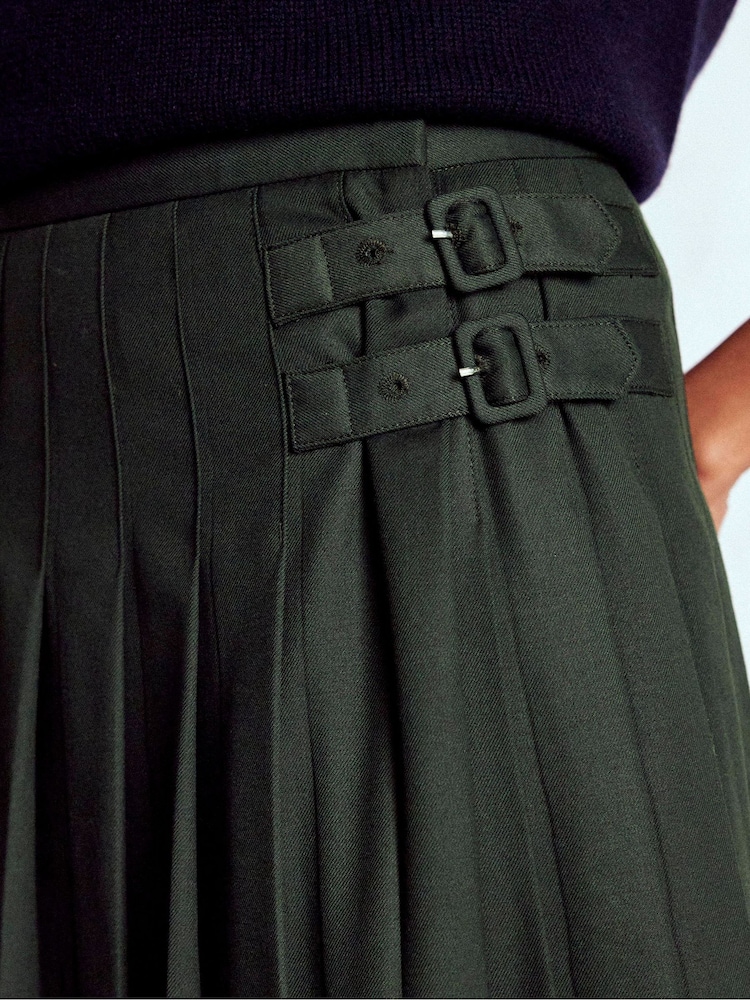 Boden Green Josephine Kilt Midi Skirt - Image 2 of 6