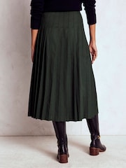 Boden Green Josephine Kilt Midi Skirt - Image 3 of 6